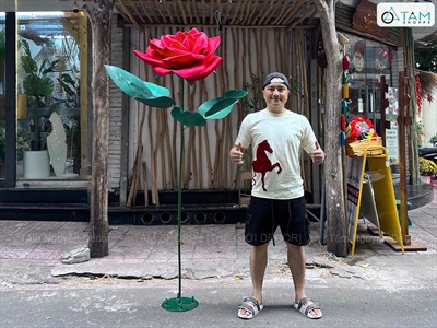 [Order 3-5 ngày] Cành hoa Hồng cỡ lớn [Nhẹ - Có đế tự đứng] D180cm CANHHOA-11